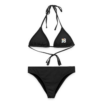 NUMMER 18 BASKETBALL 18. GEBURTSTAG - Frauen Bikini - Schwarz - Vorne - AI Model Female 172 light (172cm)