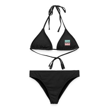 GEBURTSTAG. ALLES GUTE ZUM GEBURTSTAG. HERZLICHEN GEBURTSTAG - Frauen Bikini - Schwarz - Vorne - AI Model Female 172 light (172cm)