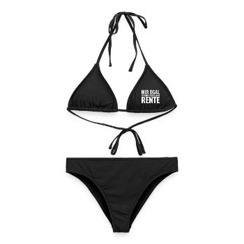 Mir egal ich bin eh bald in Rente - Frauen Bikini - Schwarz - Vorne - AI Model Female 172 light (172cm)