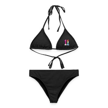 FARBIG NUMMER 11 BUNT 11. GEBURTSTAG - Frauen Bikini - Schwarz - Vorne - AI Model Female 172 light (172cm)