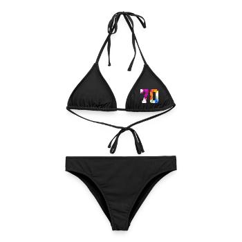 NUMMER 70 JAHRE ALT 70. GEBURTSTAG - Frauen Bikini - Schwarz - Vorne - AI Model Female 172 light (172cm)