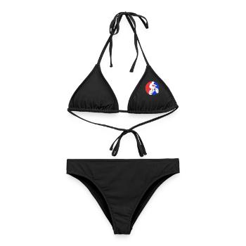 Mountainbiker auf Mountainbike - Frauen Bikini - Schwarz - Vorne - AI Model Female 172 light (172cm)
