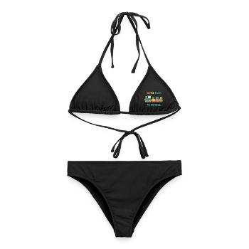 Ich komme zurück zur Schule, Kinderschule, Zug - Frauen Bikini - Schwarz - Vorne - AI Model Female 172 light (172cm)