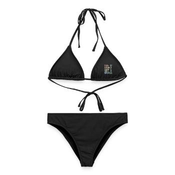Wirbeln. Werfen. Fangen. Lächeln. Wiederholen. Bat - Frauen Bikini - Schwarz - Vorne - AI Model Female 172 light (172cm)
