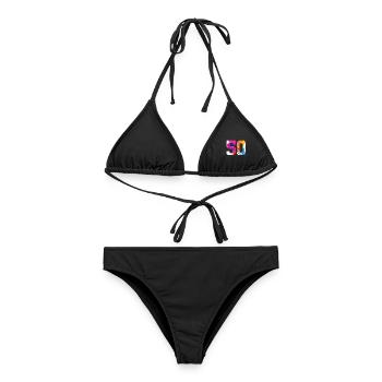 FARBIG NUMMER 50 BUNT 50. GEBURTSTAG - Frauen Bikini - Schwarz - Vorne - AI Model Female 172 light (172cm)