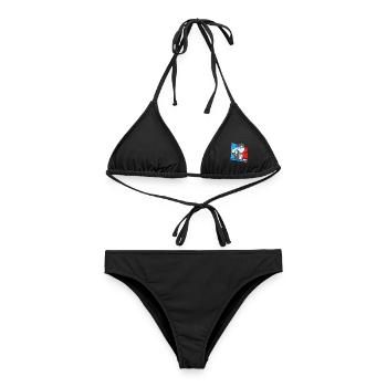 Wirbelnder Diabolo Zirkusjongleur - Frauen Bikini - Schwarz - Vorne - AI Model Female 172 light (172cm)