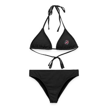 Flamingo Cocktail Logo - Bikini femme - noir - Devant - AI Model Female 172 light (172cm)