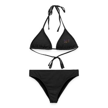 Blumen Frühling Tulpen - Frauen Bikini - Schwarz - Vorne - AI Model Female 172 light (172cm)