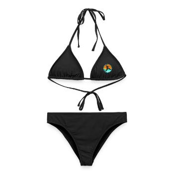 Retro Parkourläufer Freerunning Parkour Läufer - Frauen Bikini - Schwarz - Vorne - AI Model Female 172 light (172cm)