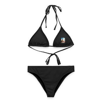 Halmstad Schweden Vintage Reiseposter WPA Souvenir - Frauen Bikini - Schwarz - Vorne - AI Model Female 172 light (172cm)