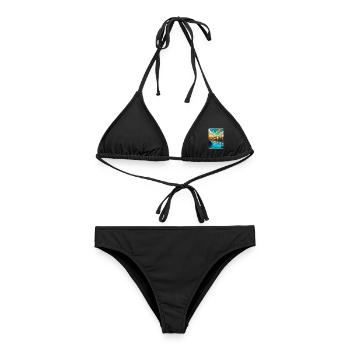 Belgrad Serbien Vintage Reiseplakat Souvenir WPA - Frauen Bikini - Schwarz - Vorne - AI Model Female 172 light (172cm)