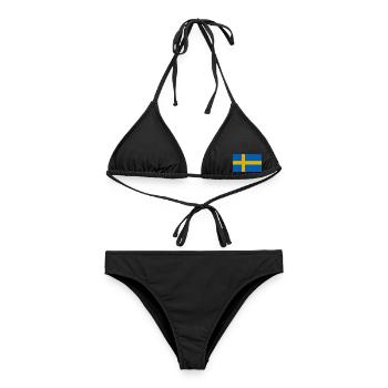 Drapeau de la Suède - Bikini femme - noir - Devant - AI Model Female 172 light (172cm)