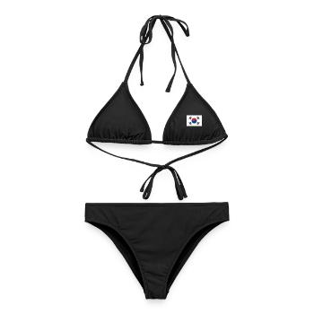 Südkorea - Frauen Bikini - Schwarz - Vorne - AI Model Female 172 light (172cm)