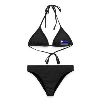 Griechenland Flagge - Frauen Bikini - Schwarz - Vorne - AI Model Female 172 light (172cm)