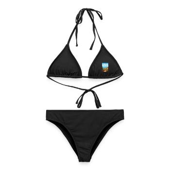 Cote D Azur Frankreich Vintage Reiseposter Souvenir - Frauen Bikini - Schwarz - Vorne - AI Model Female 172 light (172cm)