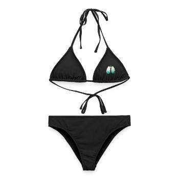 Nature verte forêt paysage poumon - Bikini femme - noir - Devant - AI Model Female 172 light (172cm)