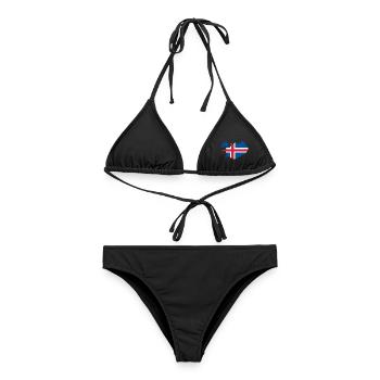 Island Flagge Landkarte - Frauen Bikini - Schwarz - Vorne - AI Model Female 172 light (172cm)