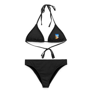 Algarve Portugal Vintage Reiseposter Souvenir - Frauen Bikini - Schwarz - Vorne - AI Model Female 172 light (172cm)