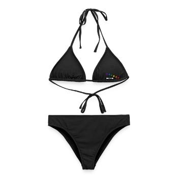 Free like a bird, in Regenbogenfarben - Weiß - Frauen Bikini - Schwarz - Vorne - AI Model Female 172 light (172cm)