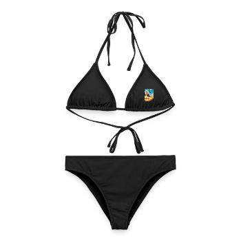 Kappadokien Dekoration Vintage Reiseposter WPA - Frauen Bikini - Schwarz - Vorne - AI Model Female 172 light (172cm)
