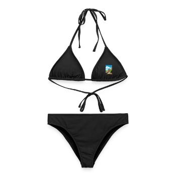 Magdeburg Dekoration Deutschland Vintage Reiseposter - Frauen Bikini - Schwarz - Vorne - AI Model Female 172 light (172cm)