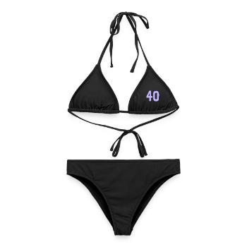 40. 40 JAHRE. 40-JÄHRIGES JUBILÄUM. 40-JÄHRIGES JUBILÄUM. - Frauen Bikini - Schwarz - Vorne - AI Model Female 172 light (172cm)