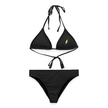 80s bolt lighting classic - Frauen Bikini - Schwarz - Vorne - AI Model Female 172 light (172cm)