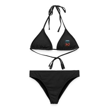 Präziser Steinmetz Natursteinarbeit - Frauen Bikini - Schwarz - Vorne - AI Model Female 172 light (172cm)