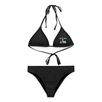Echte Männer halten Händchen Armdrücken Armdrücken - Frauen Bikini - Schwarz - Vorne - AI Model Female 172 light (172cm)