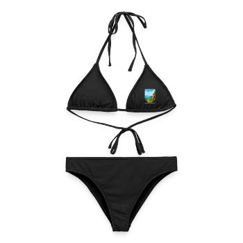 Montagne de grès de l’Elbe Allemagne Affiche de voyage WPA - Bikini femme - noir - Devant - AI Model Female 172 light (172cm)