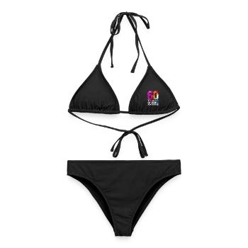 60 YEARS OF BEING AWESOME 60. GEBURTSTAG - Frauen Bikini - Schwarz - Vorne - AI Model Female 172 light (172cm)