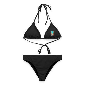 Valencia Spanien Vintage Reiseplakat Souvenir WPA - Frauen Bikini - Schwarz - Vorne - AI Model Female 172 light (172cm)