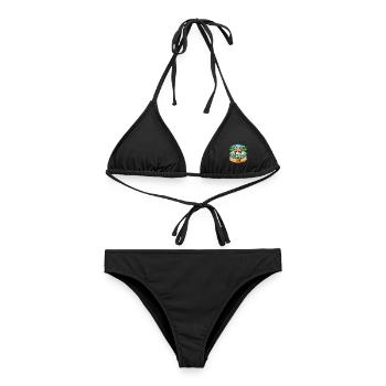 Lunettes de soleil de plage d’été de dessin animé drôle drôle okapi - Bikini femme - noir - Devant - AI Model Female 172 light (172cm)