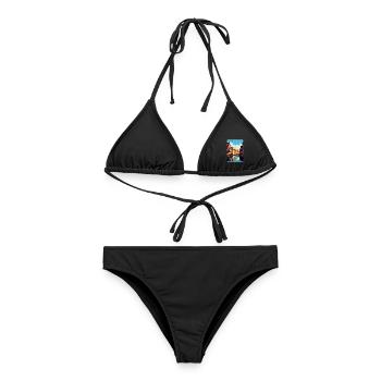 Colmar France Vintage Travel Poster WPA Souvenir - Women's Bikini - black - Front - AI Model Female 172 light (172cm)