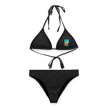 Danzig Polen Vintage Reiseposter WPA Souvenir - Frauen Bikini - Schwarz - Vorne - AI Model Female 172 light (172cm)