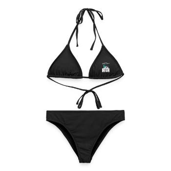 Ich will hoch hinaus Leichtathletik Stabhochsprung - Frauen Bikini - Schwarz - Vorne - AI Model Female 172 light (172cm)