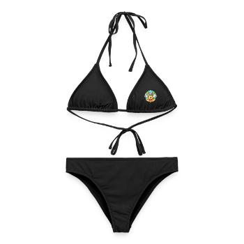 Eule Lustige Cartoon Sommer Strand Sonnenbrille - Frauen Bikini - Schwarz - Vorne - AI Model Female 172 light (172cm)