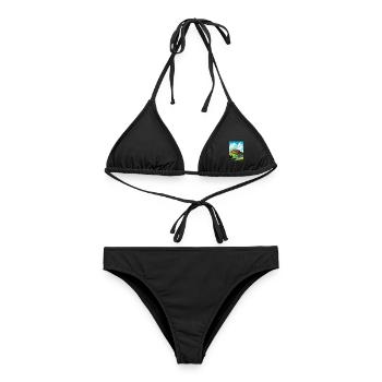 Ptuj-Schloss-Slowenien-Bleder-Reise-Plakat - Frauen Bikini - Schwarz - Vorne - AI Model Female 172 light (172cm)