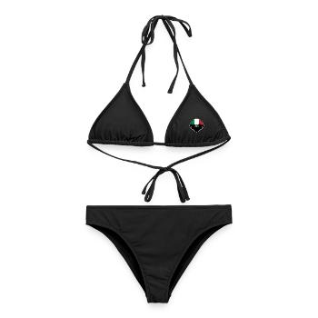 Genua Italien Flagge Skyline Silhouette Reisen - Frauen Bikini - Schwarz - Vorne - AI Model Female 172 light (172cm)