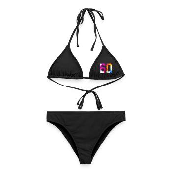 NUMMER 60 JAHRE ALT 60. GEBURTSTAG - Frauen Bikini - Schwarz - Vorne - AI Model Female 172 light (172cm)