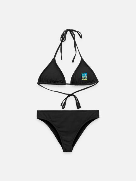 Pise Italie Affiche de voyage vintage Souvenir souvenir - Bikini femme - noir