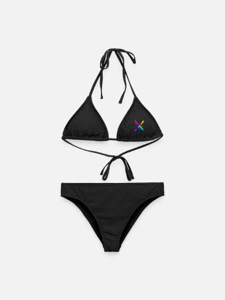 X Desing regenbogen - Frauen Bikini - Schwarz