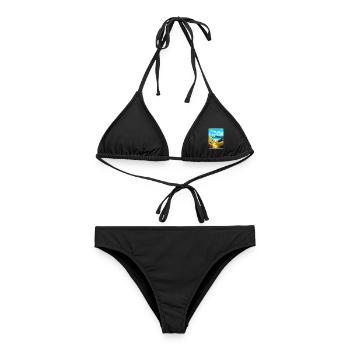 Îles Scilly Uk Affiche de voyage vintage souvenir - Bikini femme - noir - Devant - AI Model Female 172 light (172cm)
