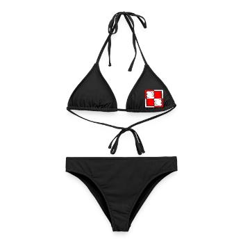 Polska Kokarde painted - Frauen Bikini - Schwarz - Vorne - AI Model Female 172 light (172cm)