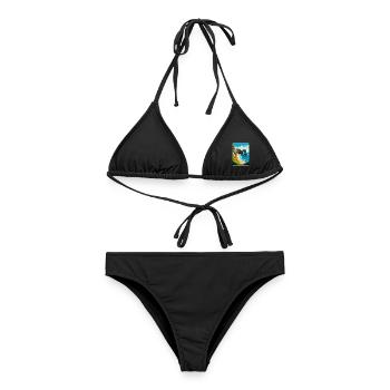 Durdle Door England Uk Reise Poster Souvenir WPA - Frauen Bikini - Schwarz - Vorne - AI Model Female 172 light (172cm)