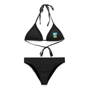 Lulworth Cove, England, Vereinigtes Königreich, Reiseposter, Souvenir - Frauen Bikini - Schwarz - Vorne - AI Model Female 172 light (172cm)