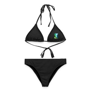 Wienerwald Österreich Vintage Reiseposter WPA Art - Frauen Bikini - Schwarz - Vorne - AI Model Female 172 light (172cm)