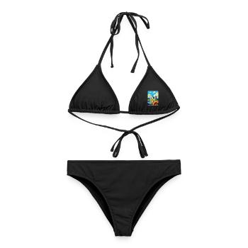 Vallée de la Loire France Affiche de voyage vintage souvenir - Bikini femme - noir - Devant - AI Model Female 172 light (172cm)