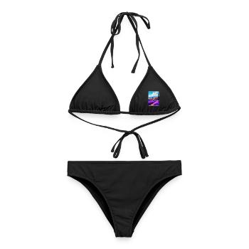Provence Frankreich Vintage Reiseplakat Souvenir WPA - Frauen Bikini - Schwarz - Vorne - AI Model Female 172 light (172cm)