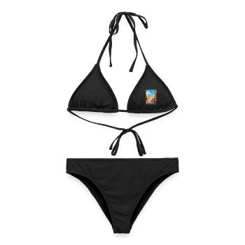 Alicante Spanien Vintage Reiseplakat Souvenir WPA - Frauen Bikini - Schwarz - Vorne - AI Model Female 172 light (172cm)